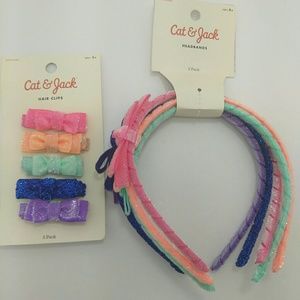 Cat and Jack Girls' Headband and Hair Clips